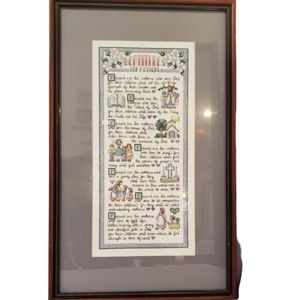 Large Framed Beatitudes for Mothers Cross Stitch